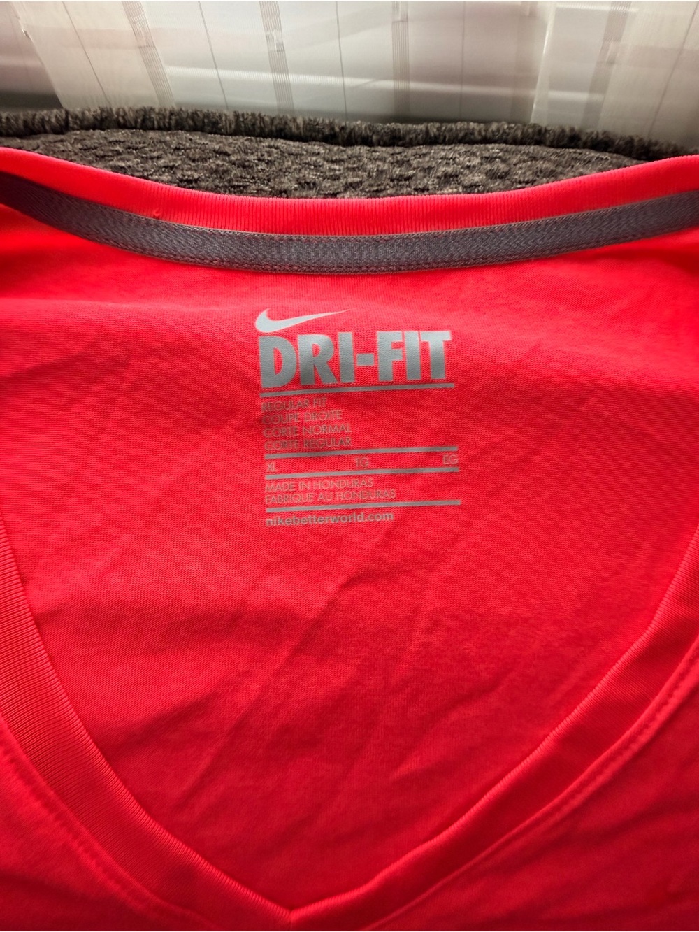 Nike Red Dri-FIT V-Neck Athletic Top